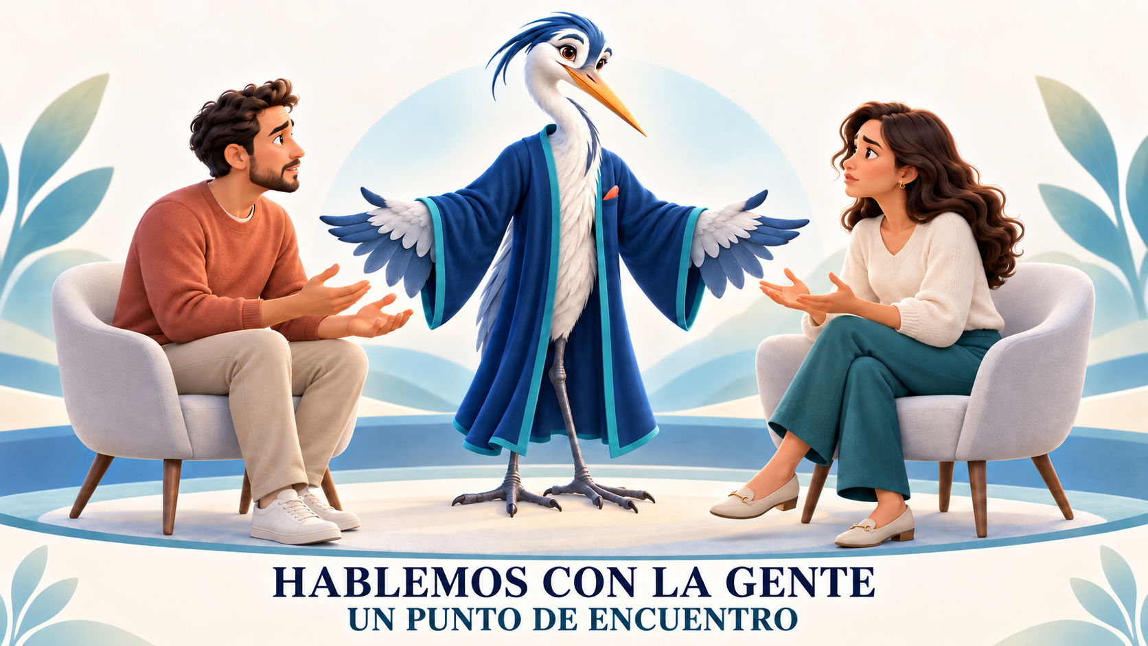 Garza mediadora con dos personas